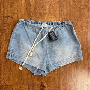 Like New Roxy Blue denim shorts w/ drawstring size xs